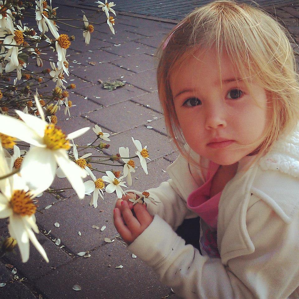 Child with flowers